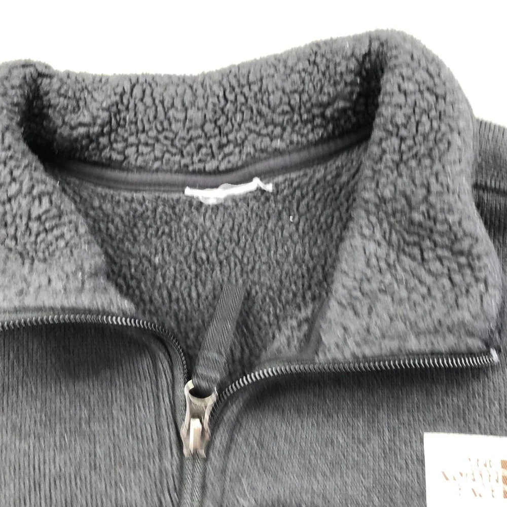 The North Face Jacket Mens Medium Gray Fleece Full Zip Sherpa Outdoor Hiking